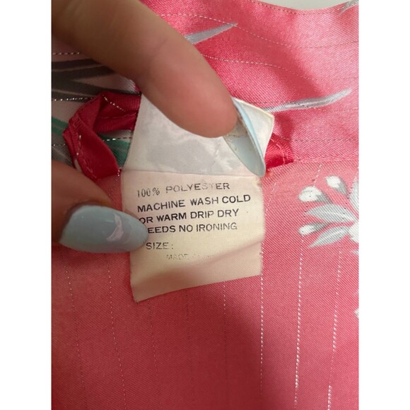 Vintage Japanese Kimono Robe Lingerie Satin Pink Bird Floral Asian Silver‎ - Picture 6 of 8